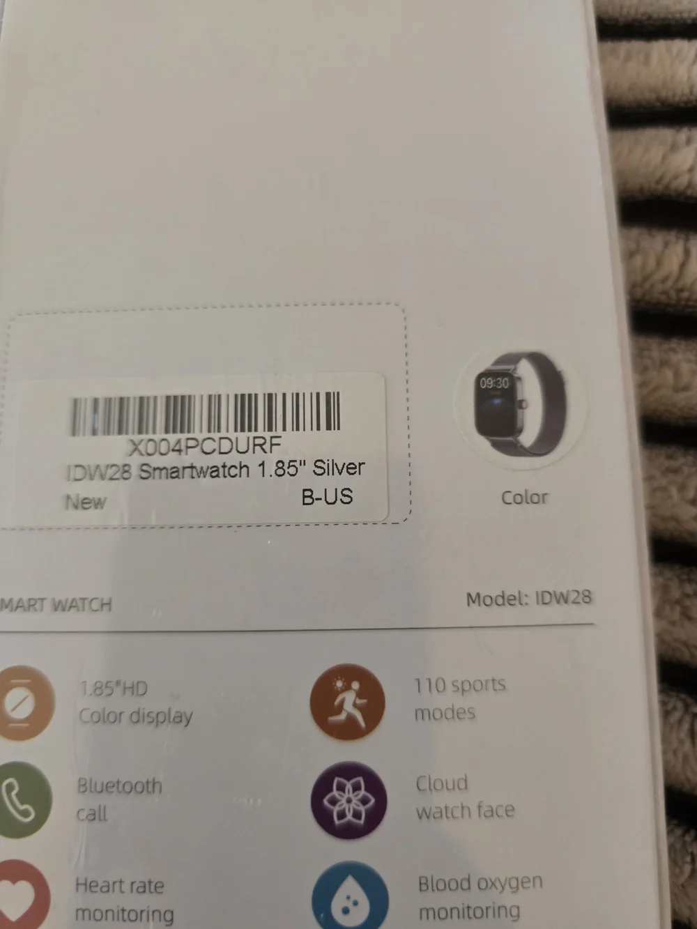 BNIB Silver Smartwatch with Mesh Band - 1.85